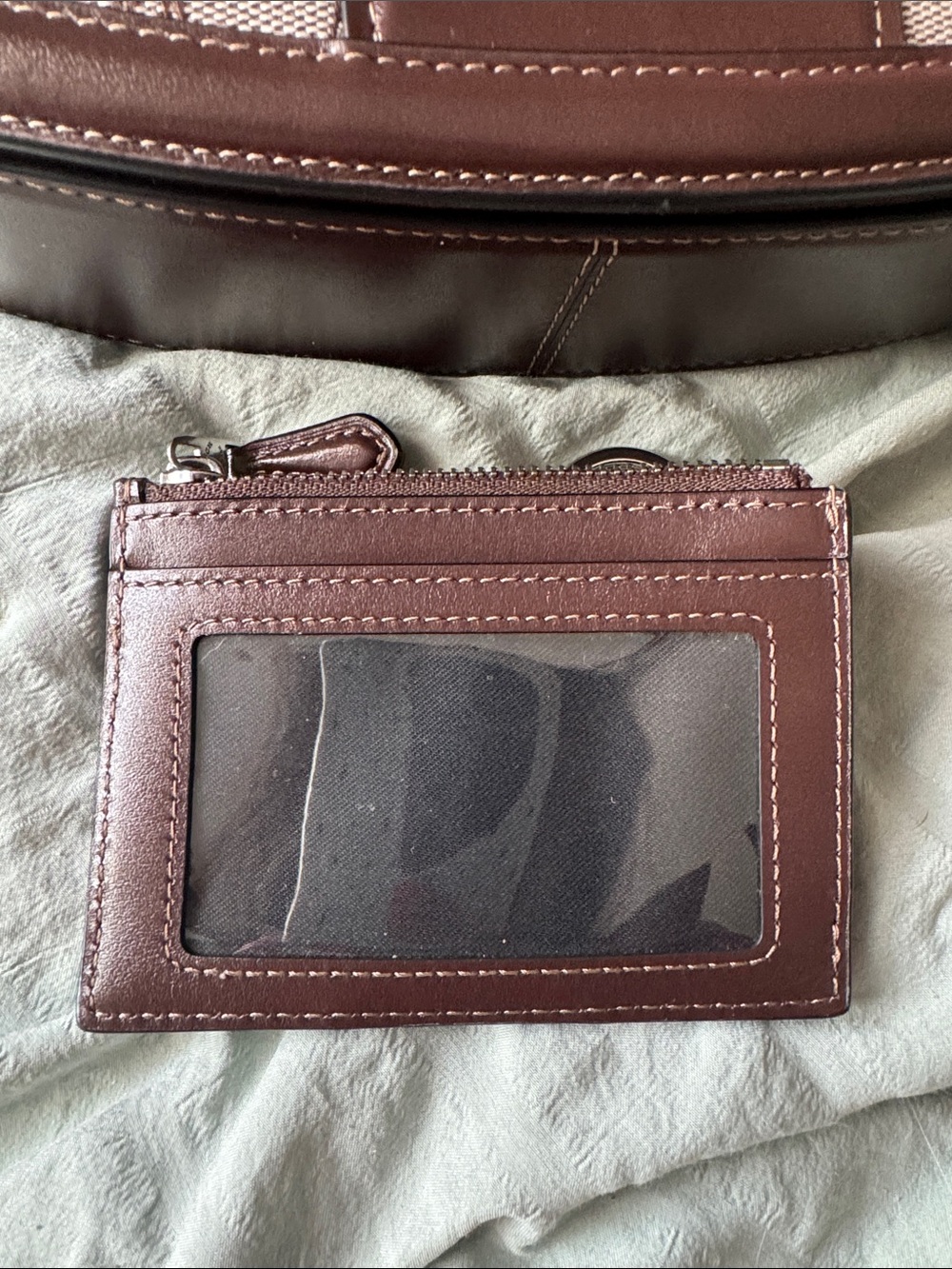 COACH Andrea Brown Signature Shoulder Bag with matching wallet - Picture 7 of 8